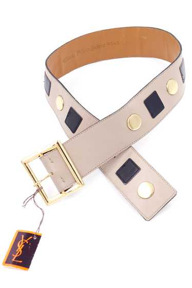 1980s Yves Saint Laurent Deadstock Leather Belt W… - image 1