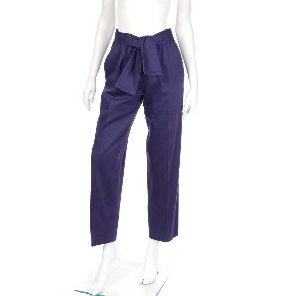 1980s Yves Saint Laurent Purple Cotton Trousers W… - image 4