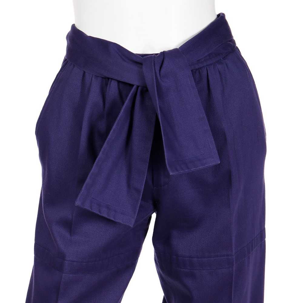 1980s Yves Saint Laurent Purple Cotton Trousers W… - image 5