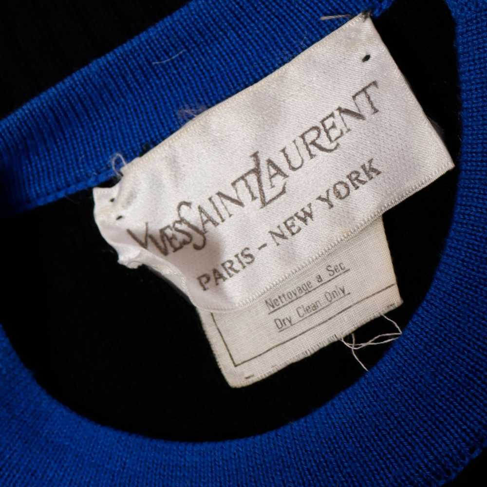 1980s Yves Saint Laurent Vintage Black and Blue W… - image 8