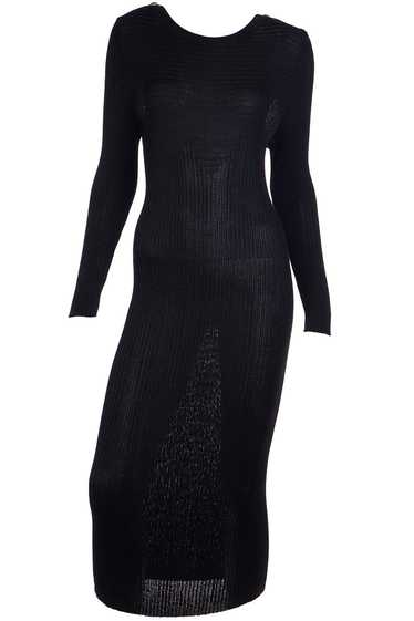 1980s Yves Saint Laurent Vintage Bodycon Black Kni