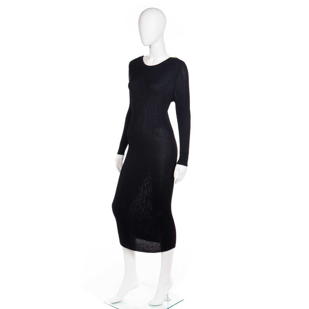 1980s Yves Saint Laurent Vintage Bodycon Black Kn… - image 3