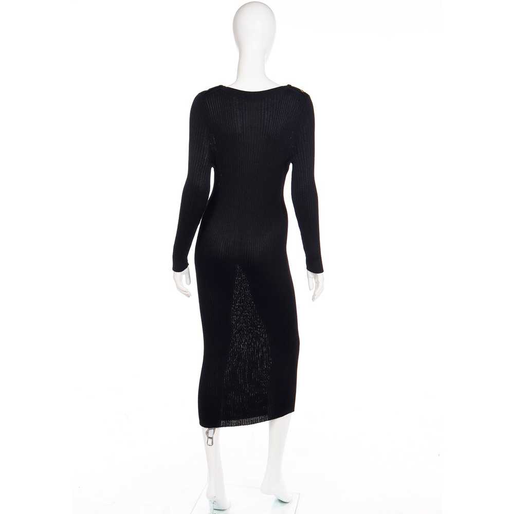 1980s Yves Saint Laurent Vintage Bodycon Black Kn… - image 4