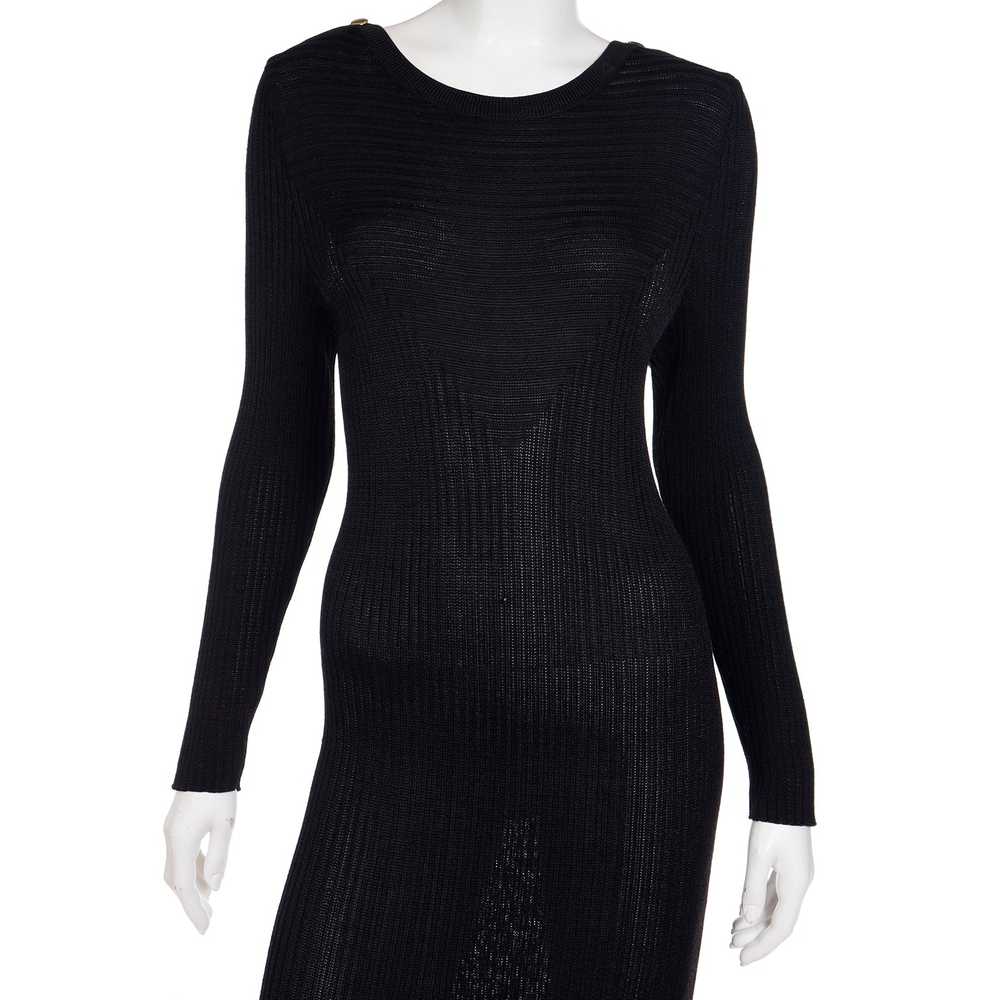 1980s Yves Saint Laurent Vintage Bodycon Black Kn… - image 6