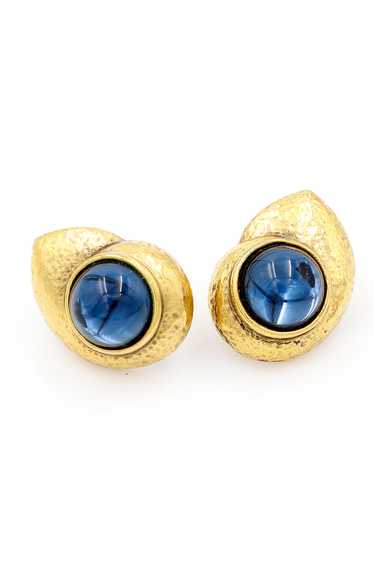 1980s Yves Saint Laurent Vintage Gold Earrings w B