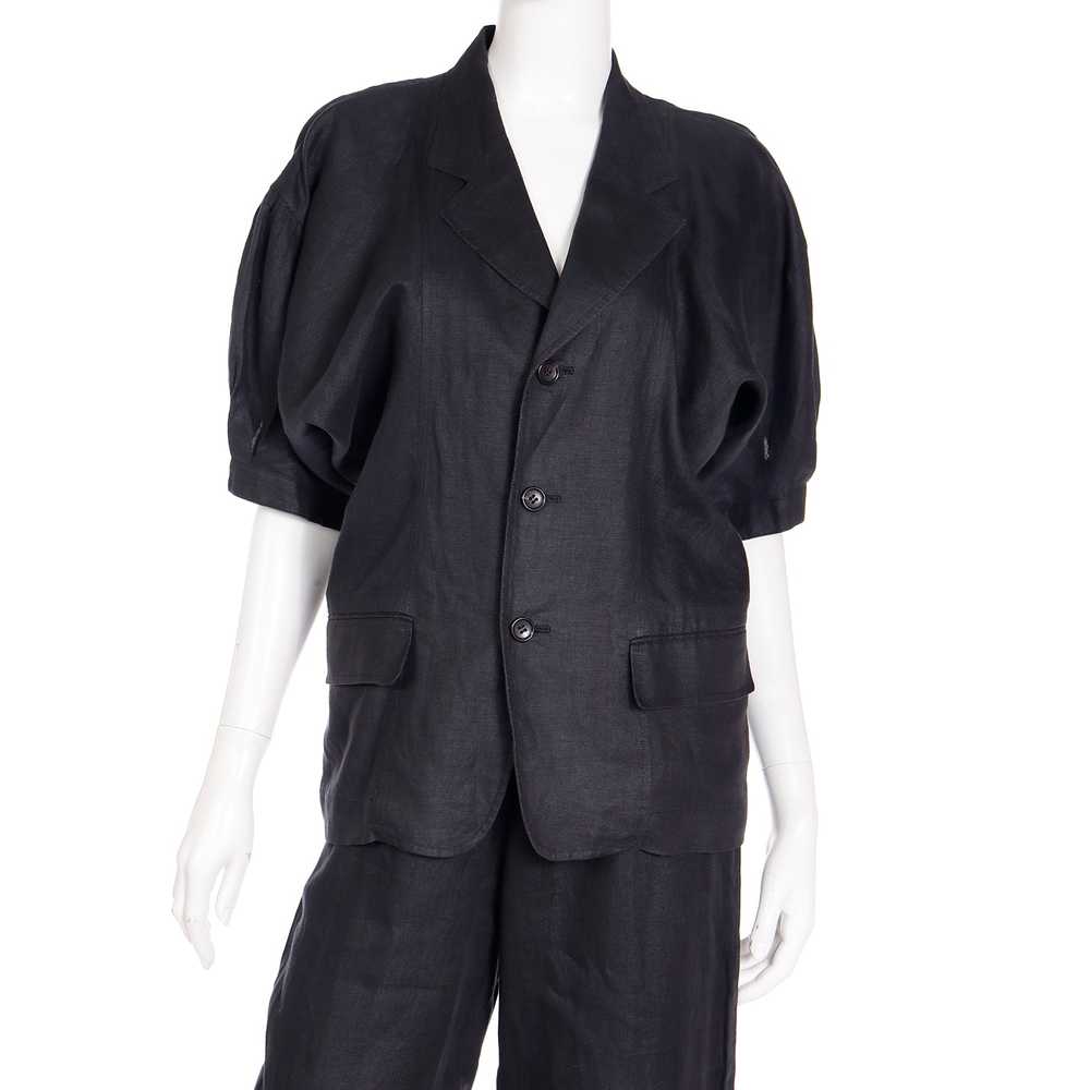 1989 Comme des Garcons 2 pc Black Linen Jacket & … - image 10