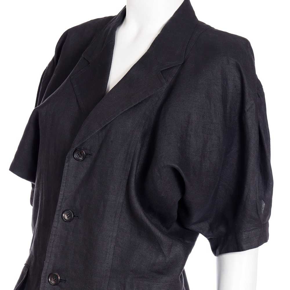 1989 Comme des Garcons 2 pc Black Linen Jacket & … - image 11