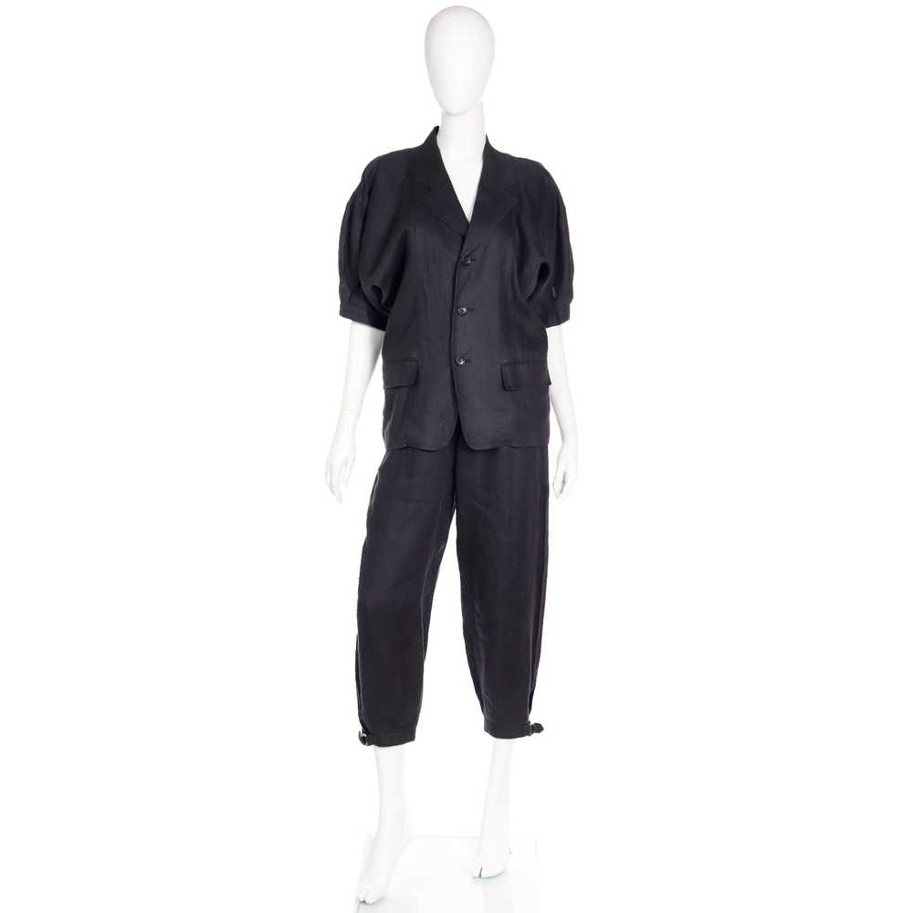 1989 Comme des Garcons 2 pc Black Linen Jacket & … - image 9