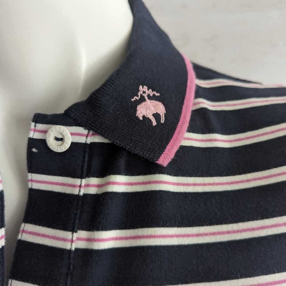 Brooks Brothers Navy White and Pink Stripe Polo S… - image 2