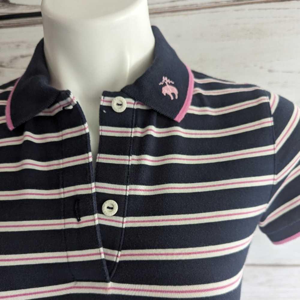Brooks Brothers Navy White and Pink Stripe Polo S… - image 3