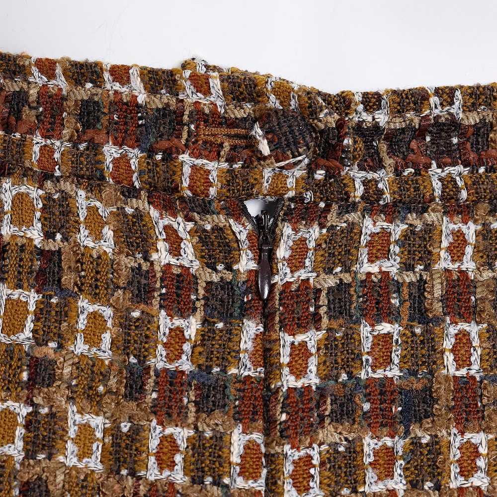1990s Christian Lacroix Brown & Gold Check Boucle… - image 6