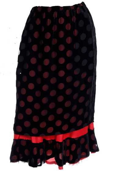 1990s Comme des Garcons Silk Blend Black Skirt W R