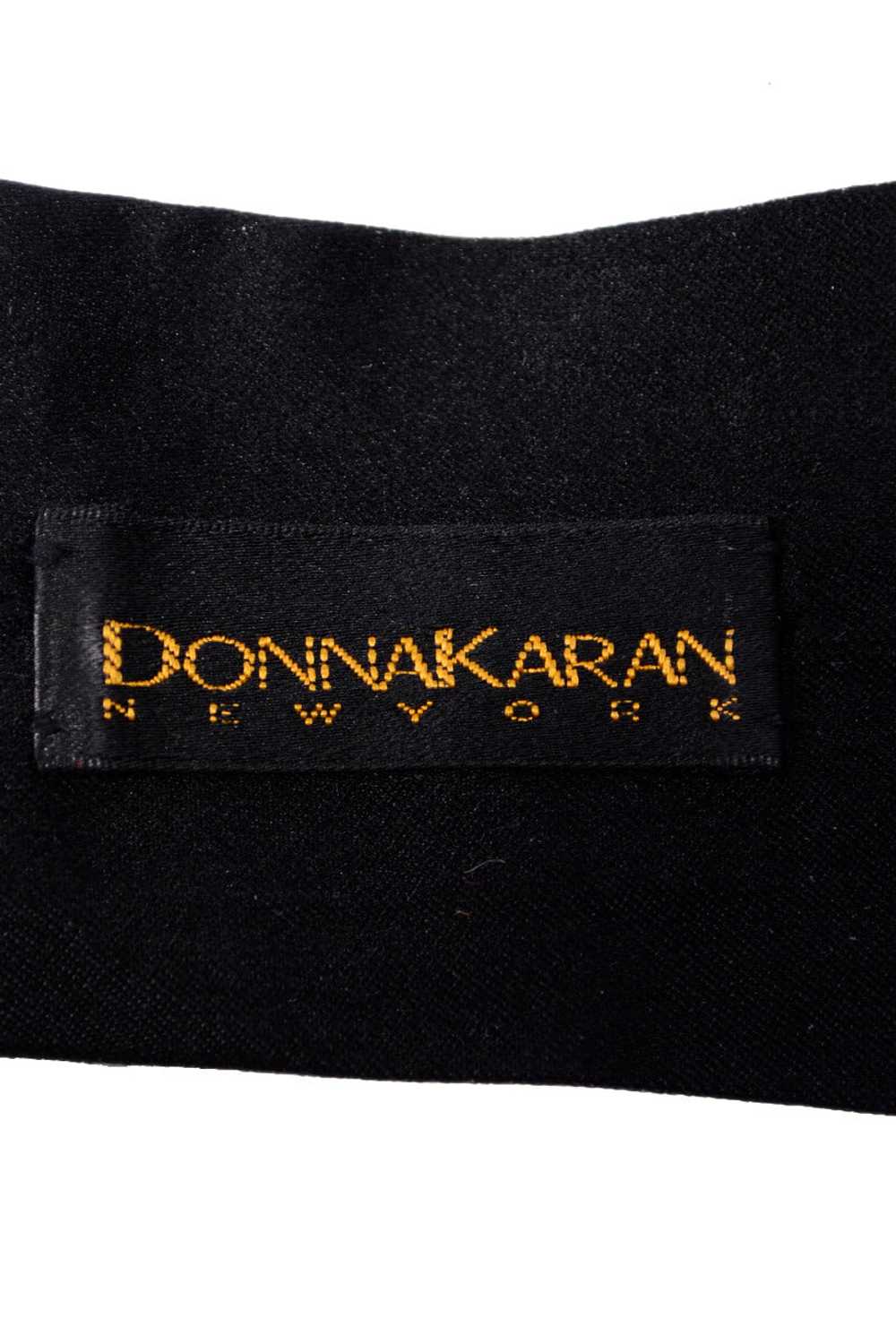 1990s Donna Karan Black Silk Satin Rose Belt - image 6