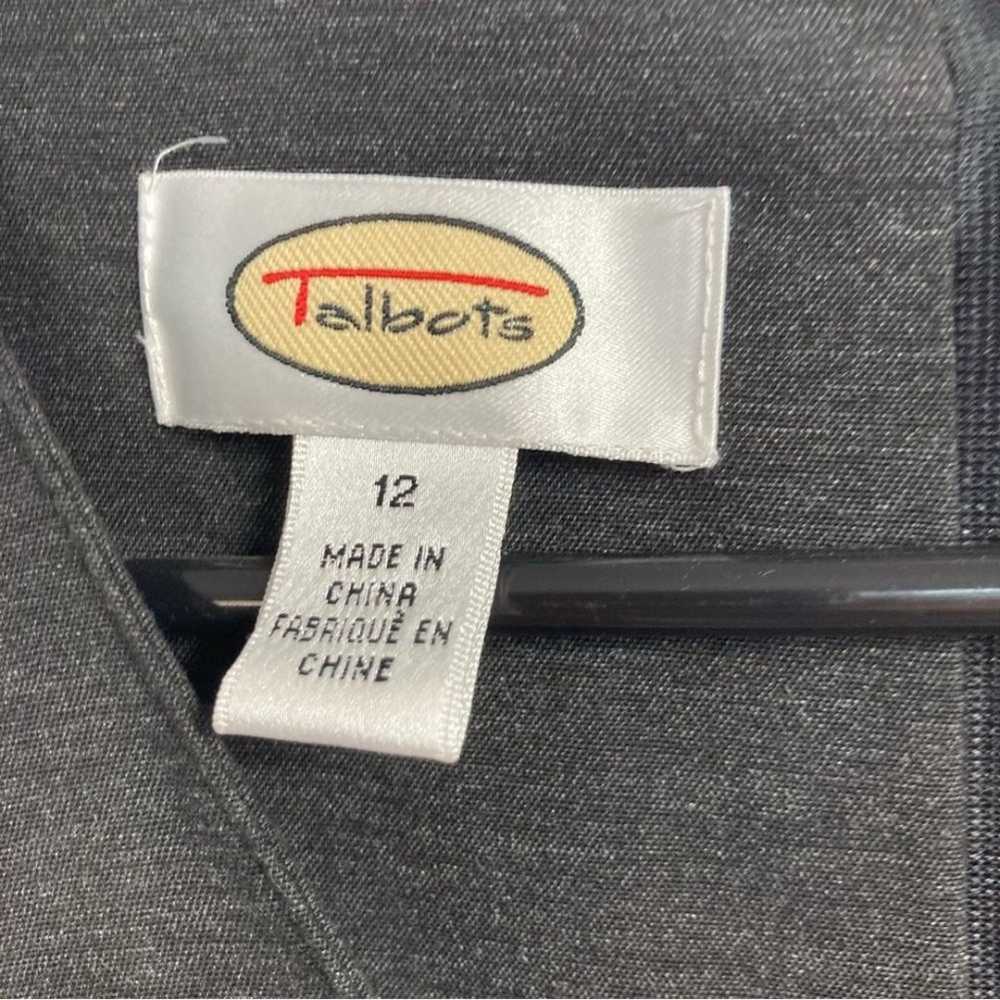 Talbots Dress SZ 12 Dark Gray Faux Wrap Rayon Max… - image 11