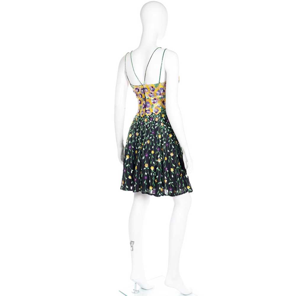 1990s Naeem Khan Riazee Boutique Beaded Sequin Fl… - image 6