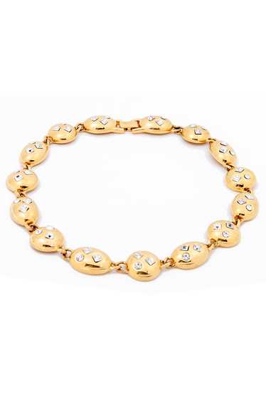1990s Napier Vintage Gold Toned Collar Necklace Wi