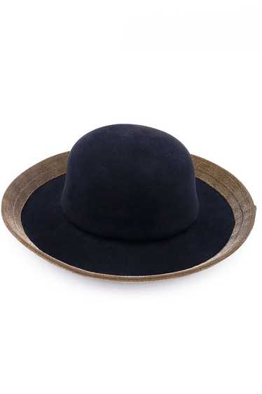1990s Patricia Underwood Vintage Wool Black Hat w 