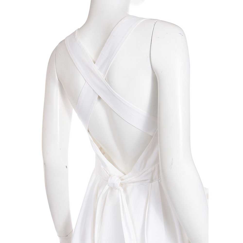 1990s Prada White Cotton Apron Pinafore Dress w P… - image 6