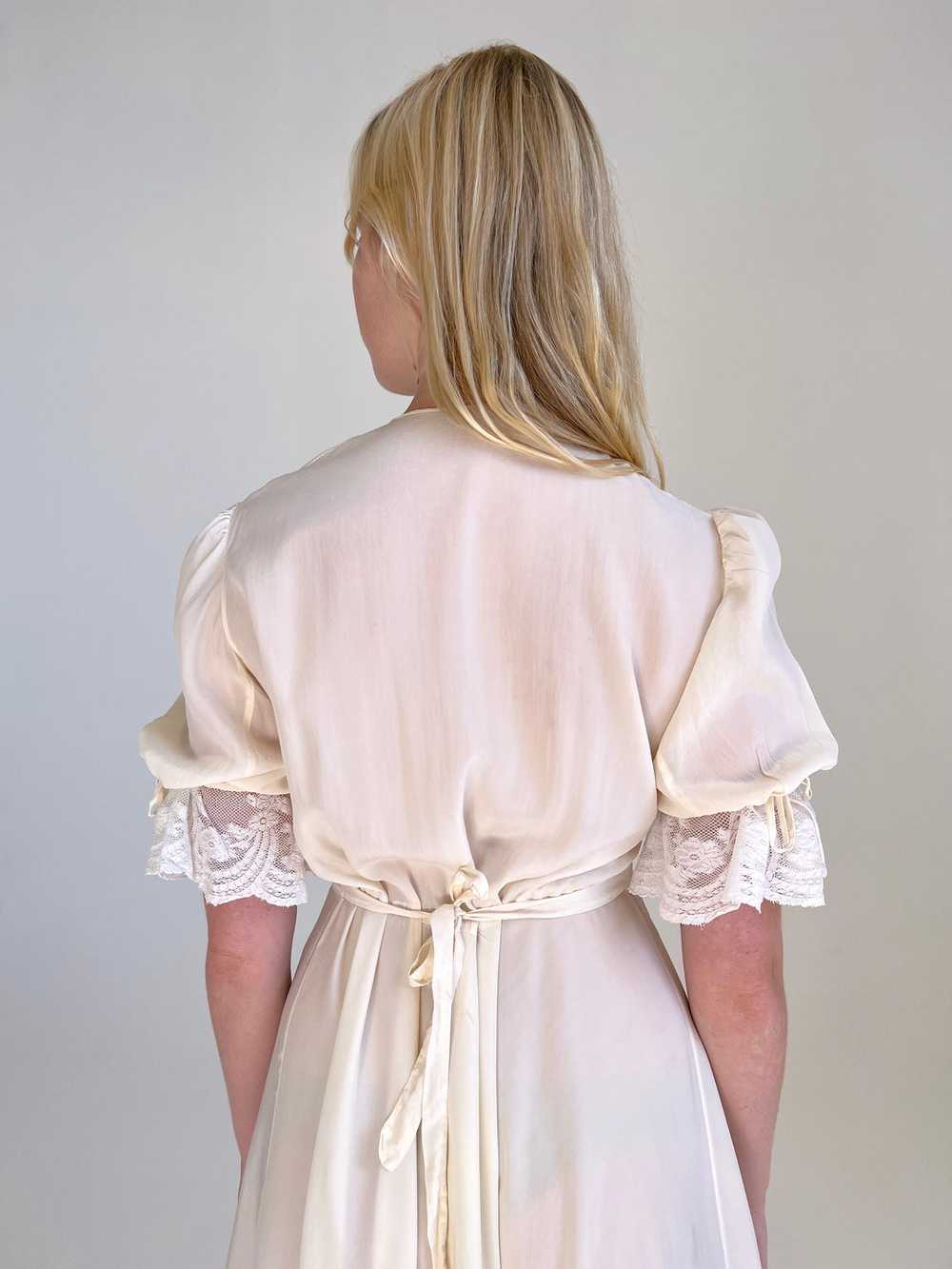 1930's Off White Silk 3/4 Sleeve Dress - image 7