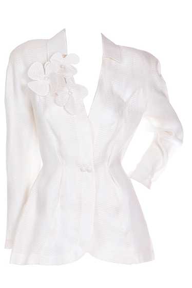 1990s Thierry Mugler Ivory Semi Sheer Structural B