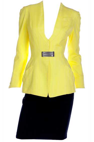 1990s Thierry Mugler Paris Vintage Yellow Jacket a