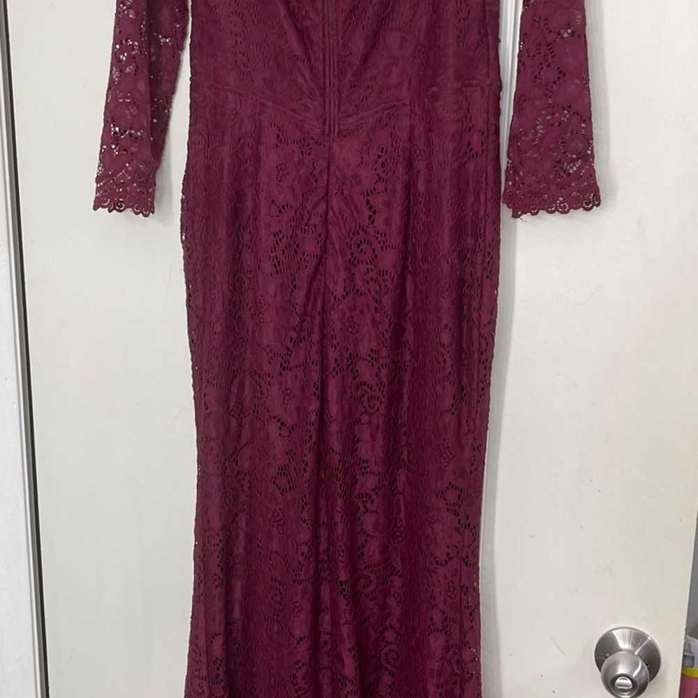 Burgundy Women’s Long Sleev Dress Size L - image 1