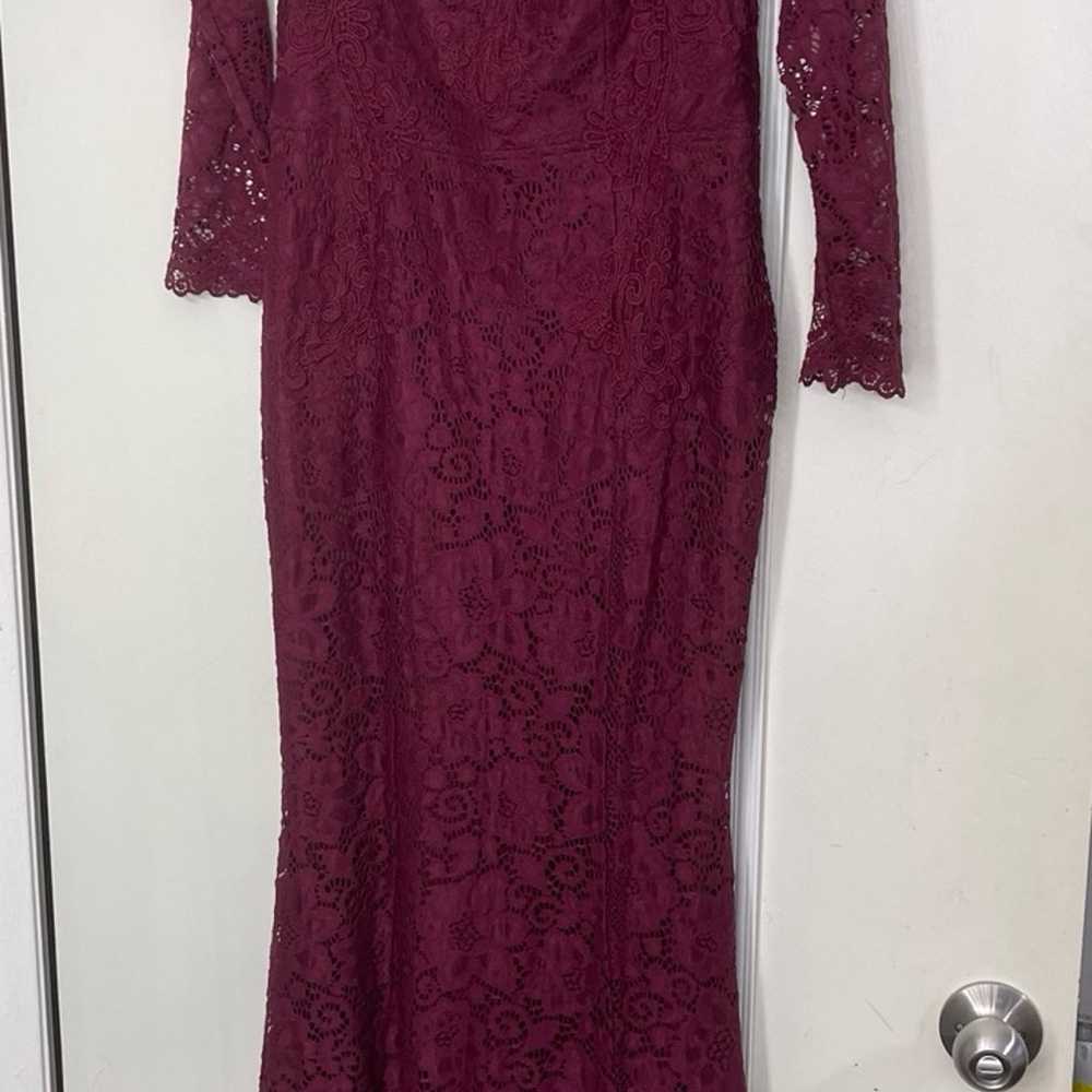 Burgundy Women’s Long Sleev Dress Size L - image 2