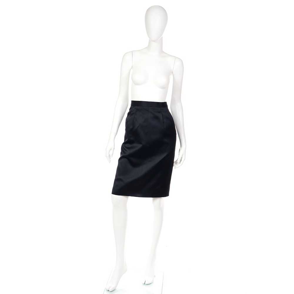 1990s Vintage Yves Saint Laurent Black Satin Even… - image 2