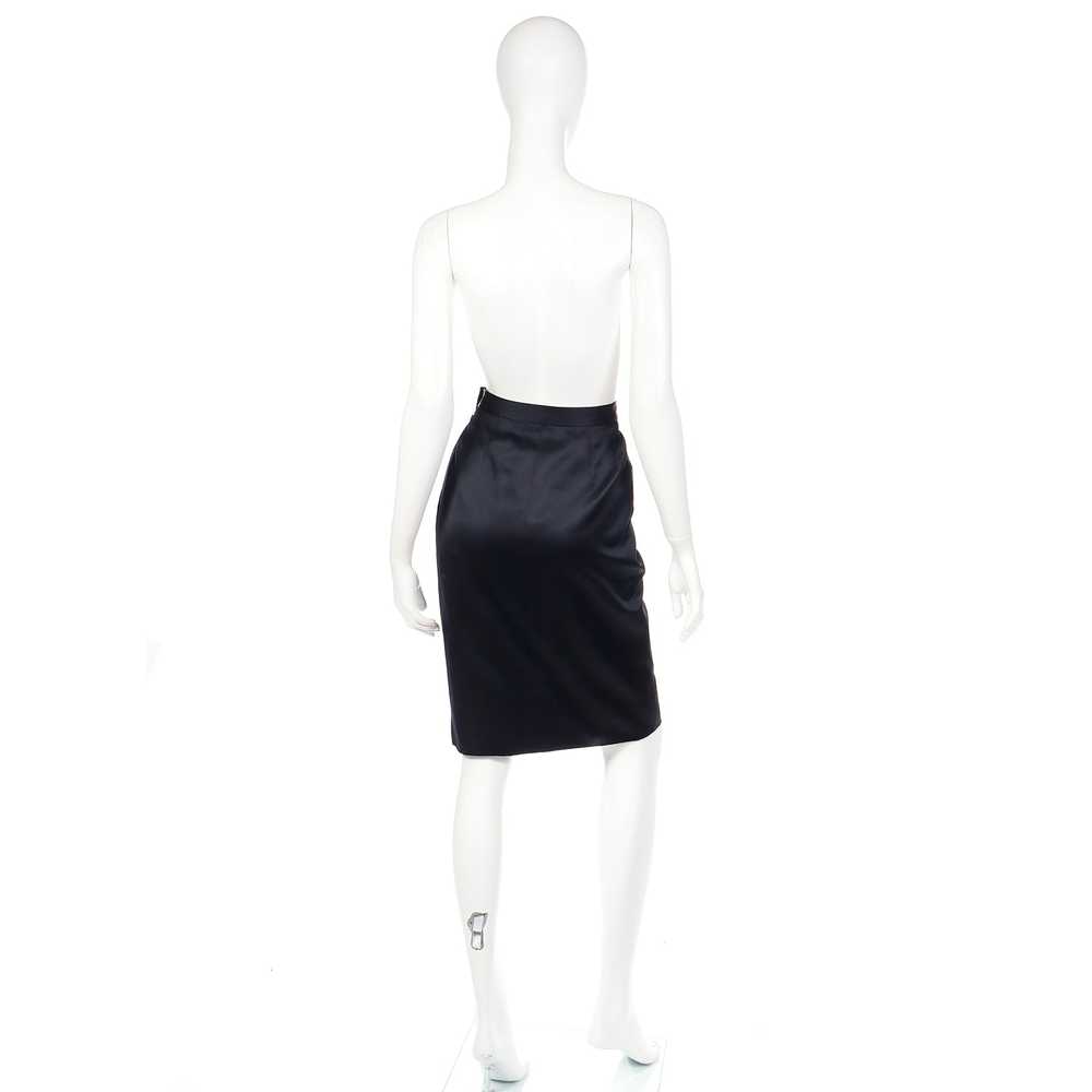 1990s Vintage Yves Saint Laurent Black Satin Even… - image 3