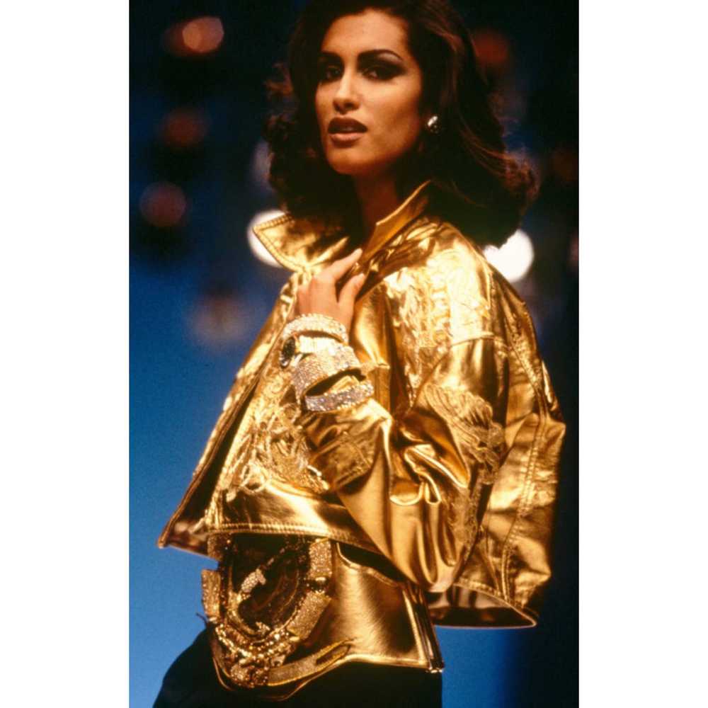 1992 Gianfranco Ferre Gold Leather Nautical Theme… - image 2