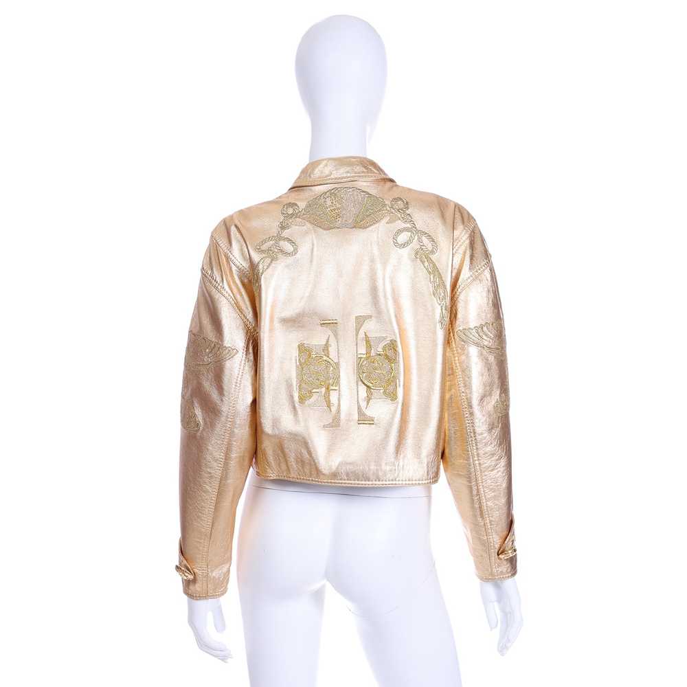 1992 Gianfranco Ferre Gold Leather Nautical Theme… - image 7