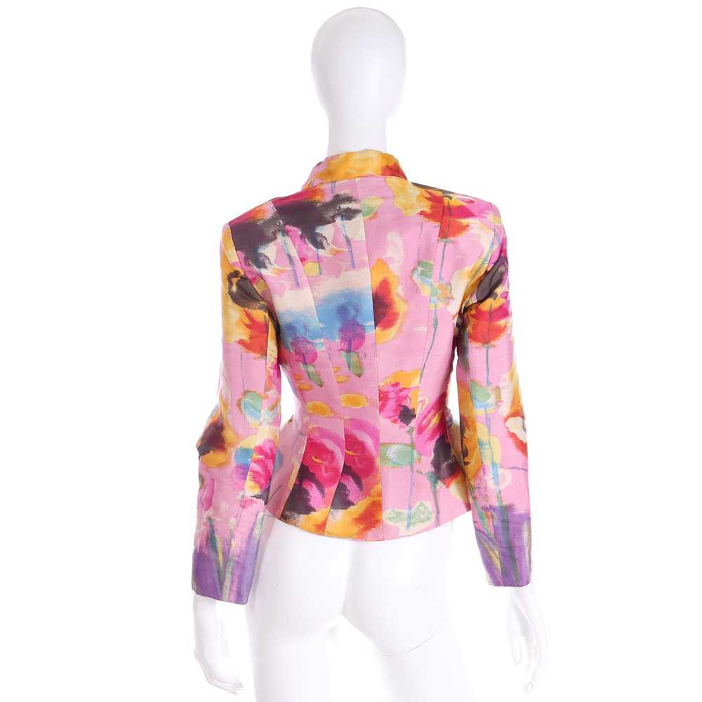 1997 Christian Lacroix Pink Abstract Print Jacket… - image 7