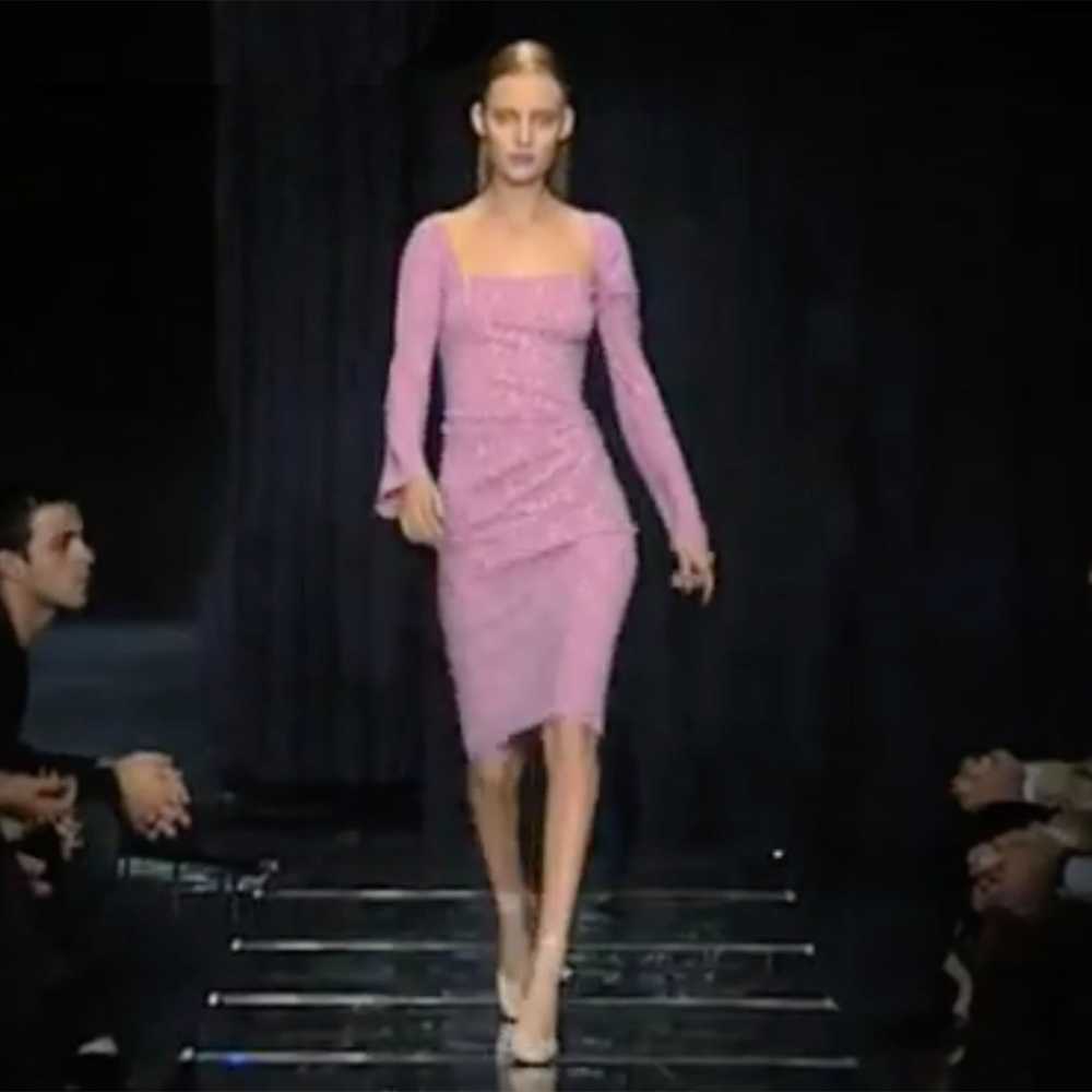 1998 Gianni Versace Couture Pink Silk Vintage Dre… - image 3
