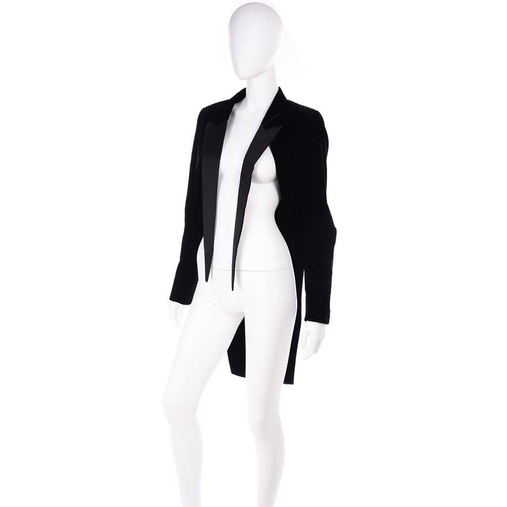 2000s Saint Laurent Black Velvet Cutaway Tuxedo T… - image 3