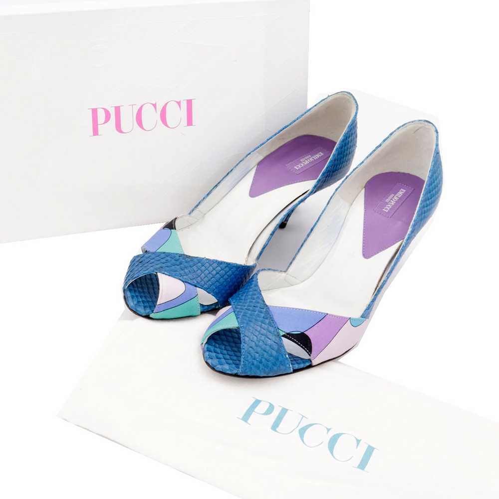 2000s Unworn Pucci Shoes Blue & Purple Snakeskin … - image 2