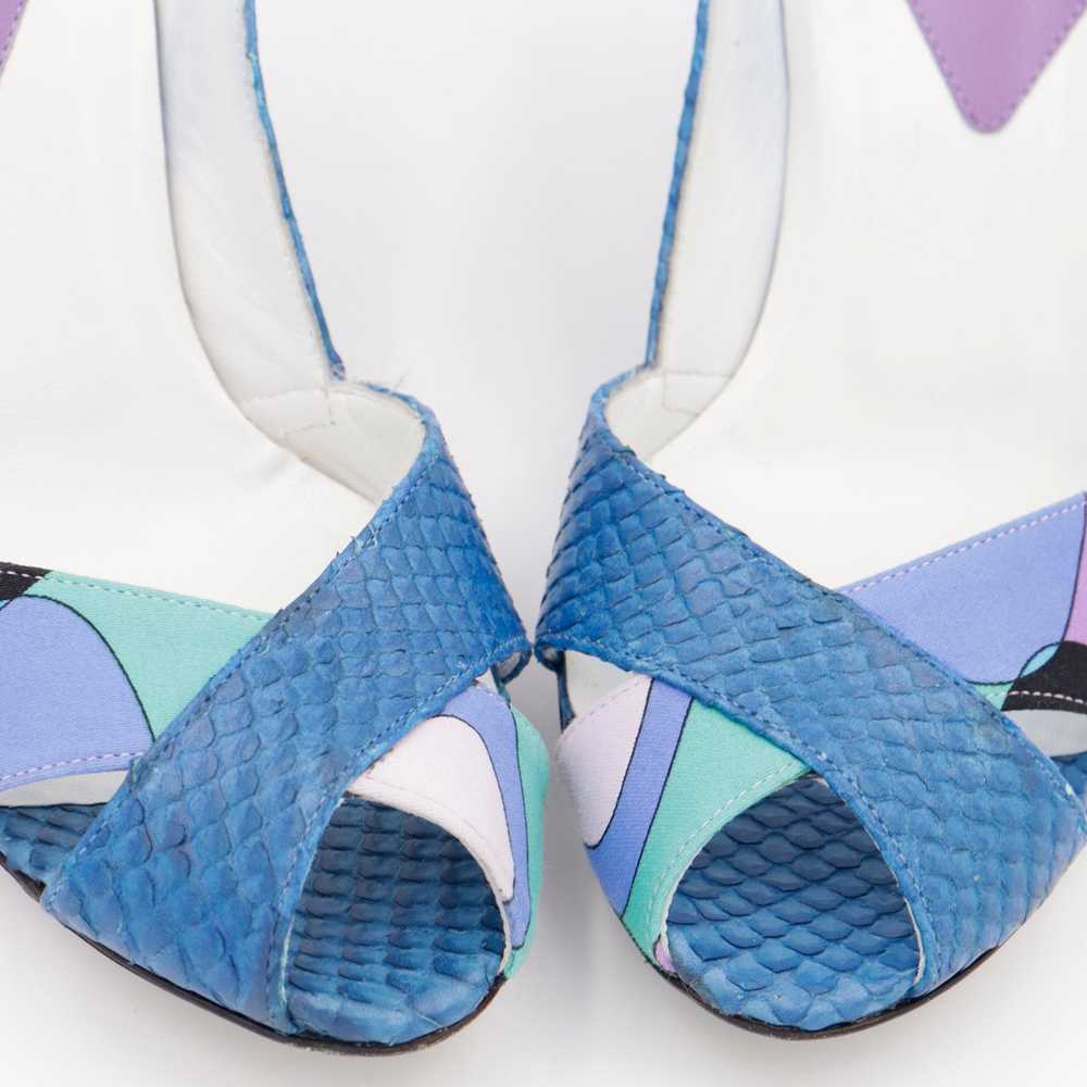 2000s Unworn Pucci Shoes Blue & Purple Snakeskin … - image 6