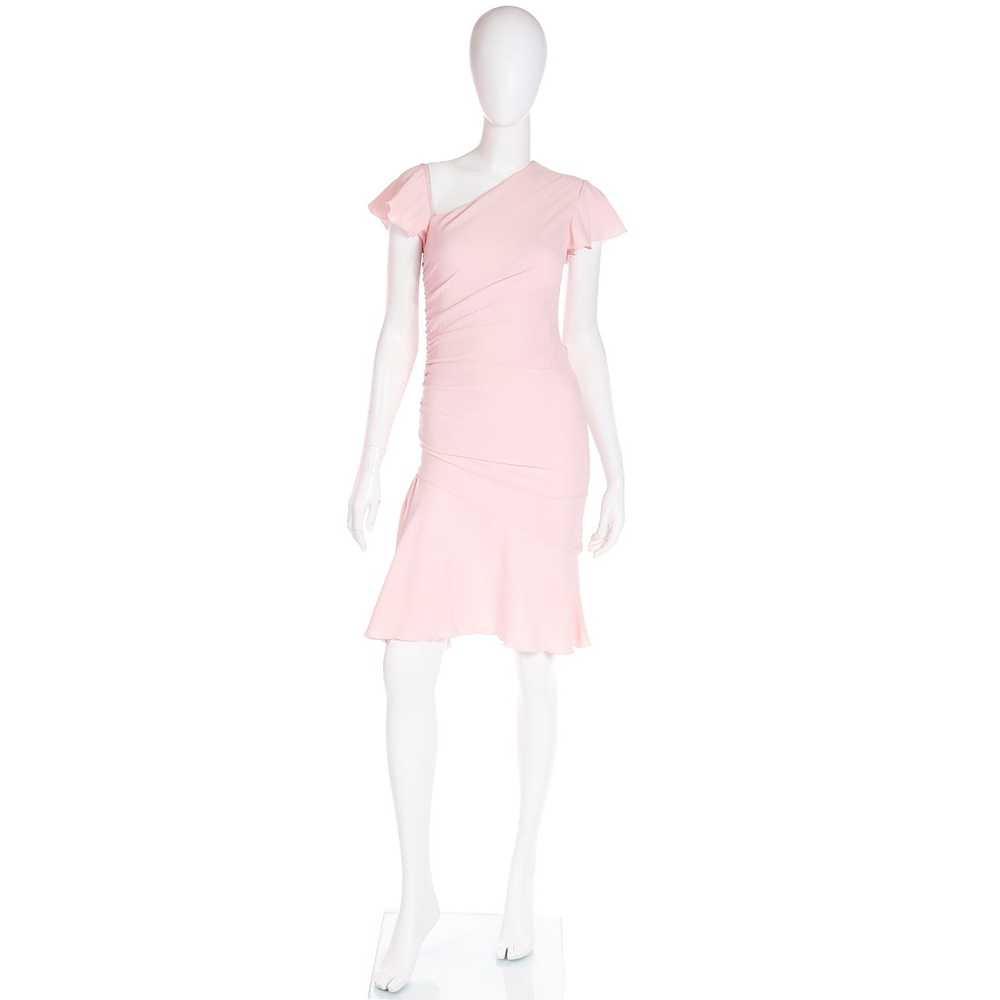 2000s Valentino Garavani Pink Silk Crepe Dress w … - image 2