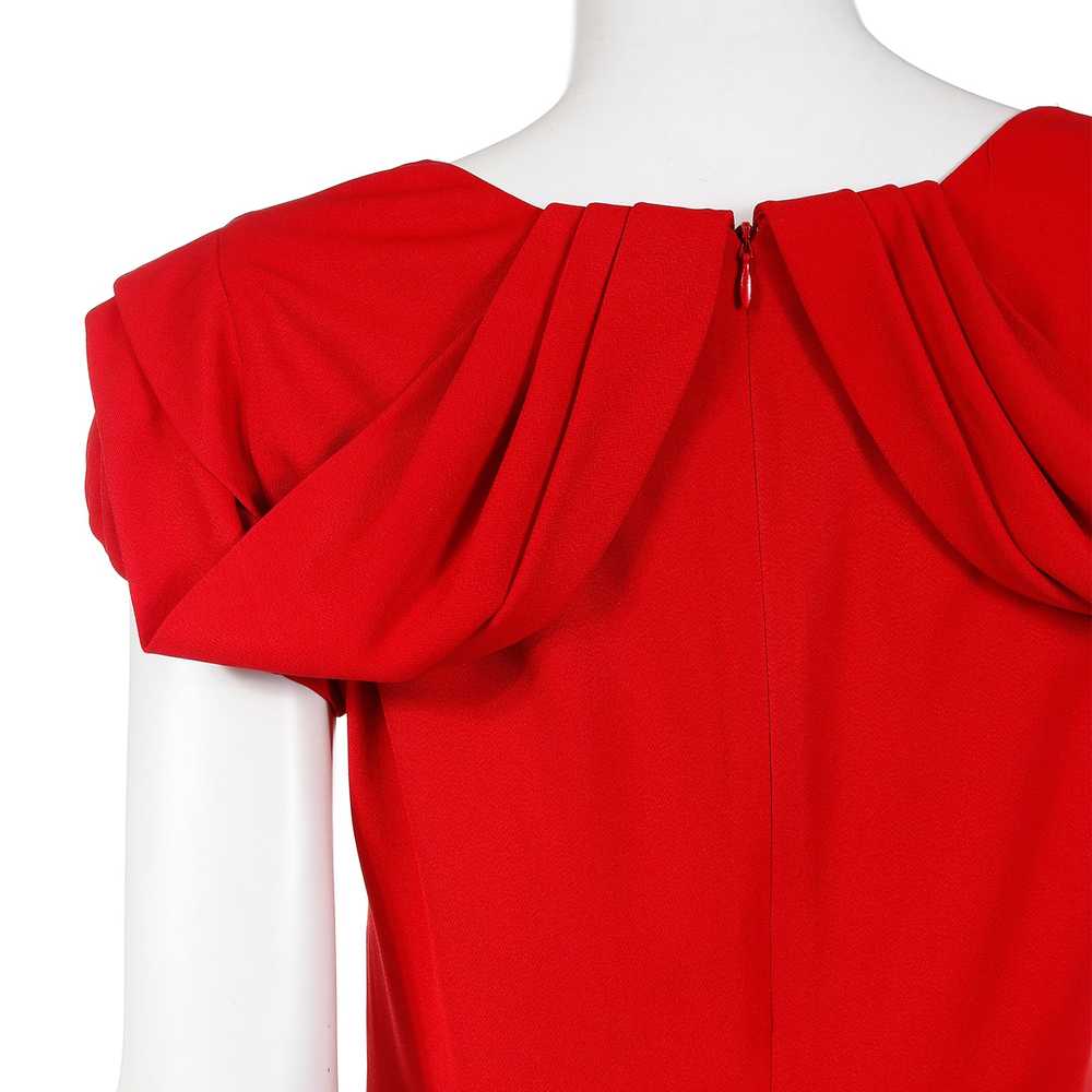 2000s Valentino Red Crepe Dress w/ Draped Back - image 6