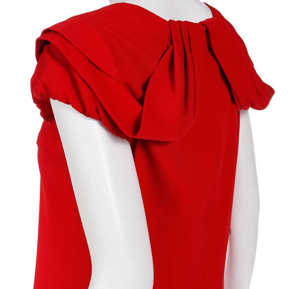 2000s Valentino Red Crepe Dress w/ Draped Back - image 7