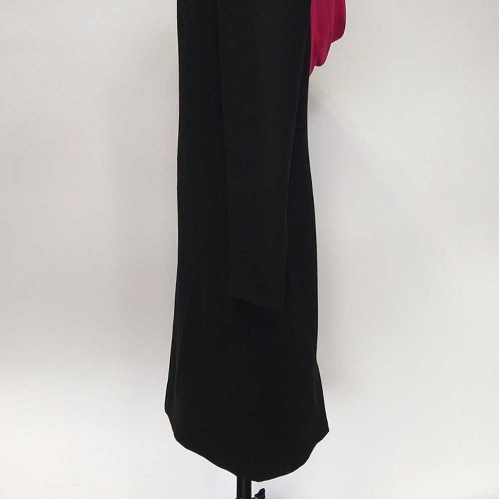 Vintage 80's Drape Back Sheath Dress Size 6 Black… - image 10
