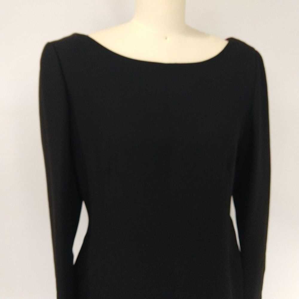 Vintage 80's Drape Back Sheath Dress Size 6 Black… - image 12