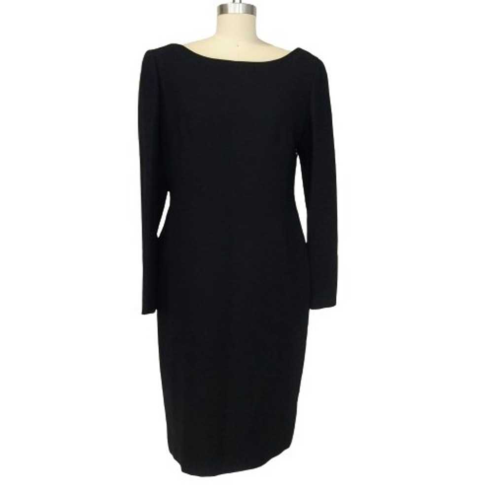 Vintage 80's Drape Back Sheath Dress Size 6 Black… - image 2