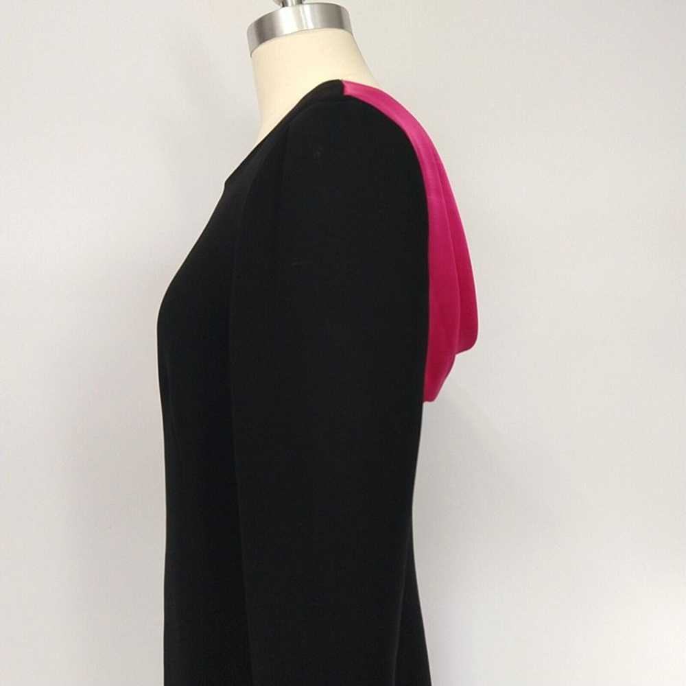 Vintage 80's Drape Back Sheath Dress Size 6 Black… - image 8