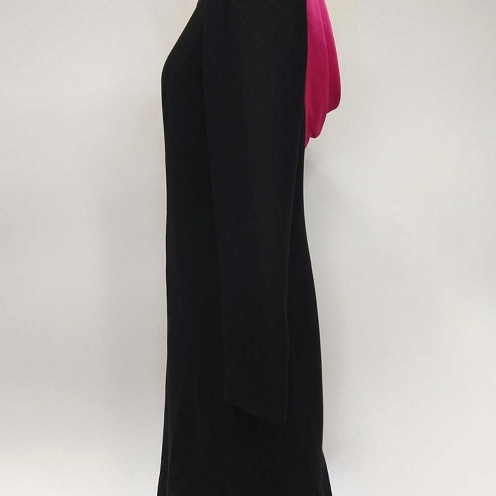 Vintage 80's Drape Back Sheath Dress Size 6 Black… - image 9