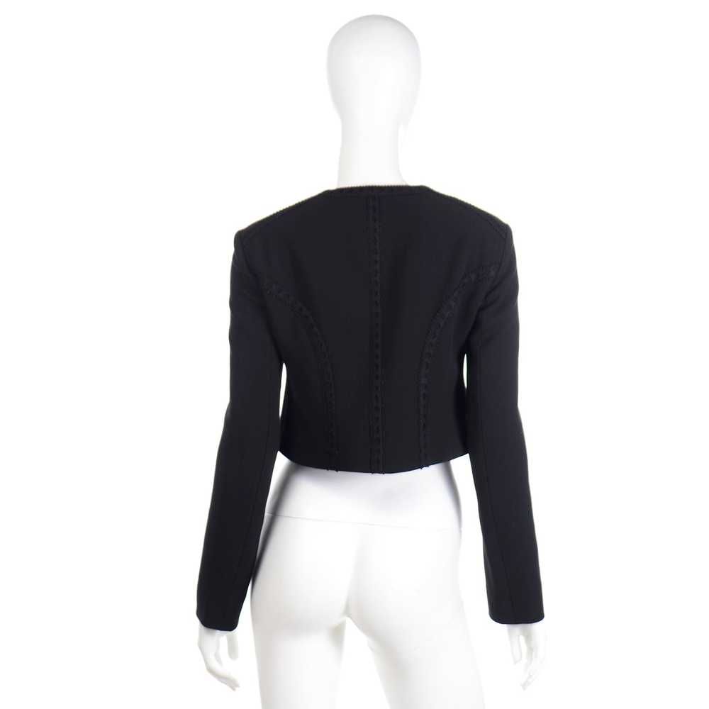 2000s Yves Saint Laurent Black Cropped Zip Front … - image 4