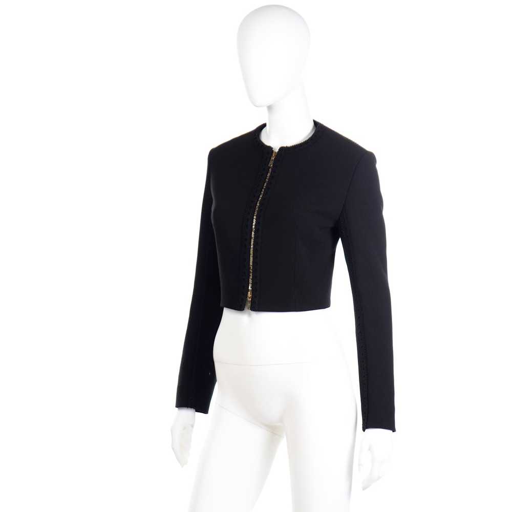 2000s Yves Saint Laurent Black Cropped Zip Front … - image 5