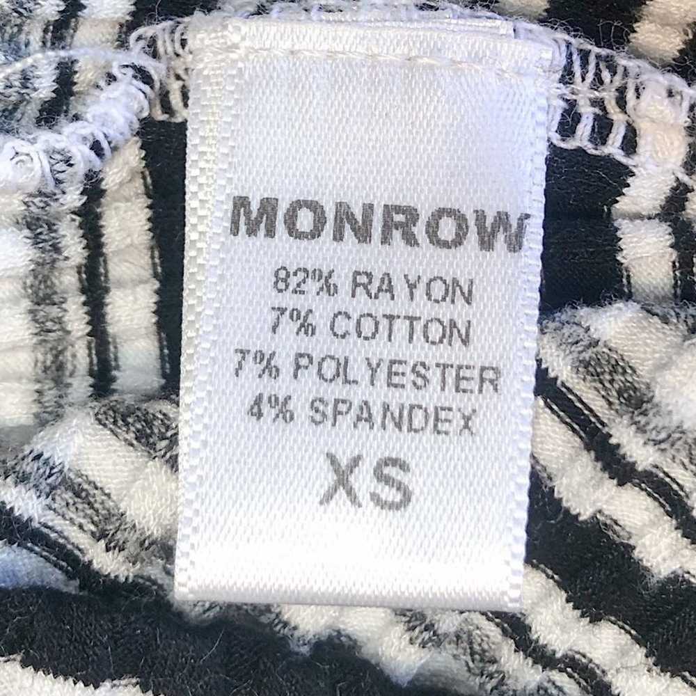 MONROW Stretchy Striped White Black Grey Rib Knit… - image 12