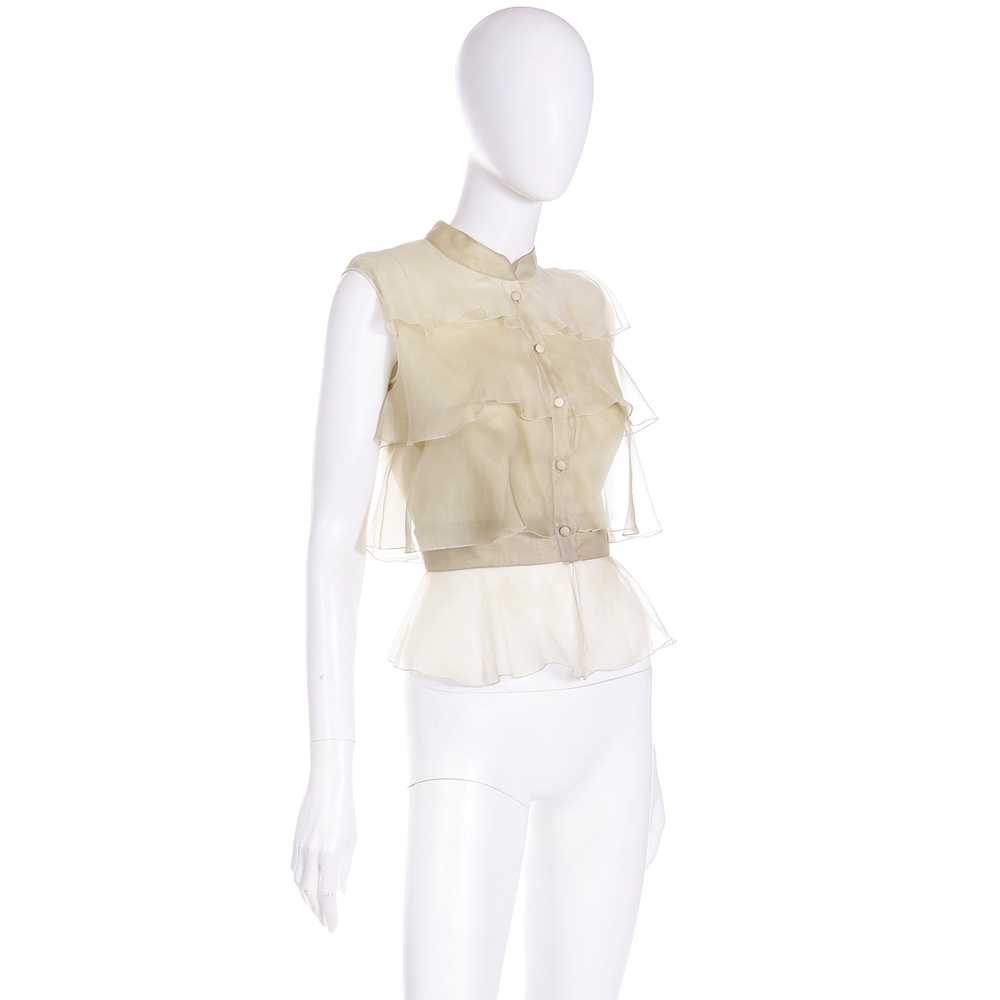 2005 Valentino Garavani Soft Gold Silk Chiffon Ti… - image 3