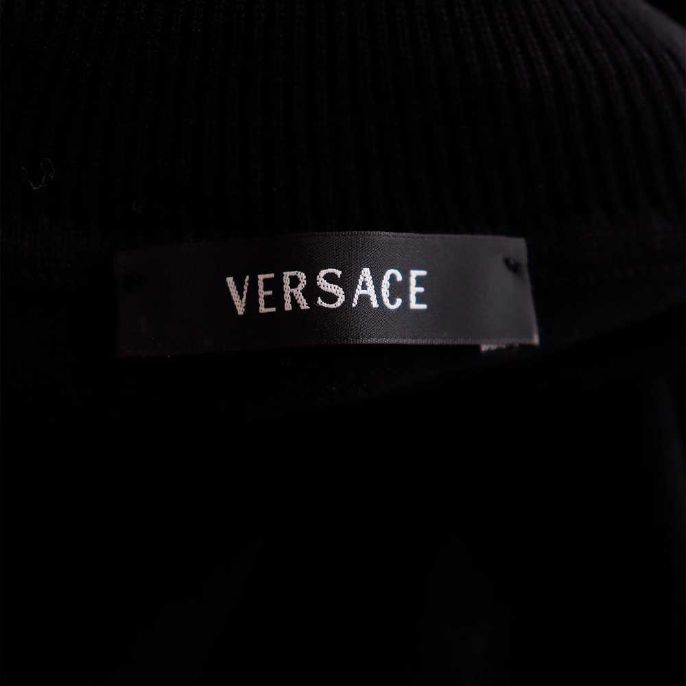 2008 Versace Black Knit Bodycon Dress W Raised St… - image 10