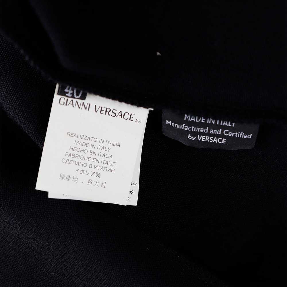 2008 Versace Black Knit Bodycon Dress W Raised St… - image 11